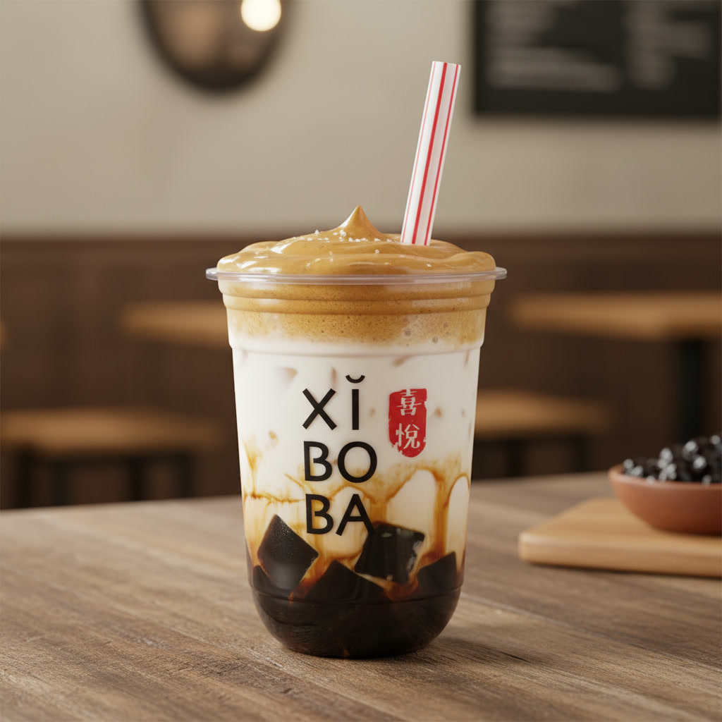 Salted Caramel Grass Jelly Fresh Milk